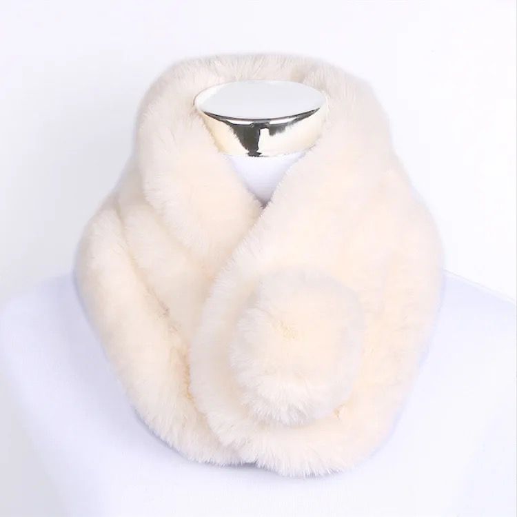 White Fur Winter Scarf